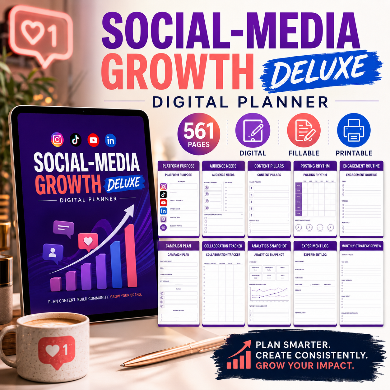 Social-Media Growth Deluxe Digital Planner — listing image 07