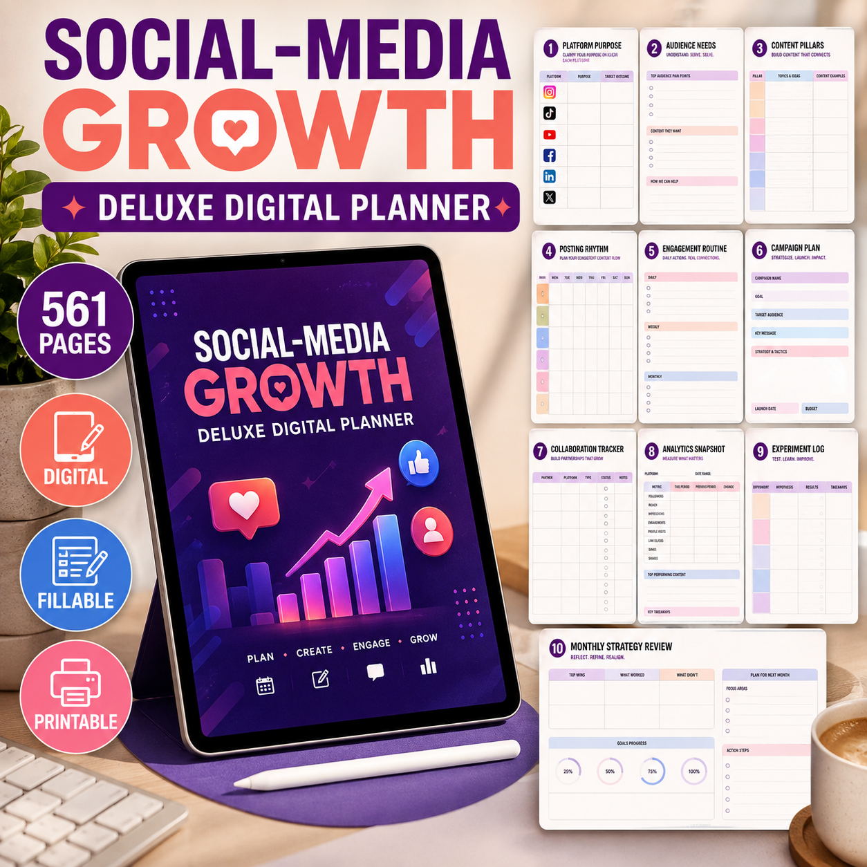 Social-Media Growth Deluxe Digital Planner — listing image 08