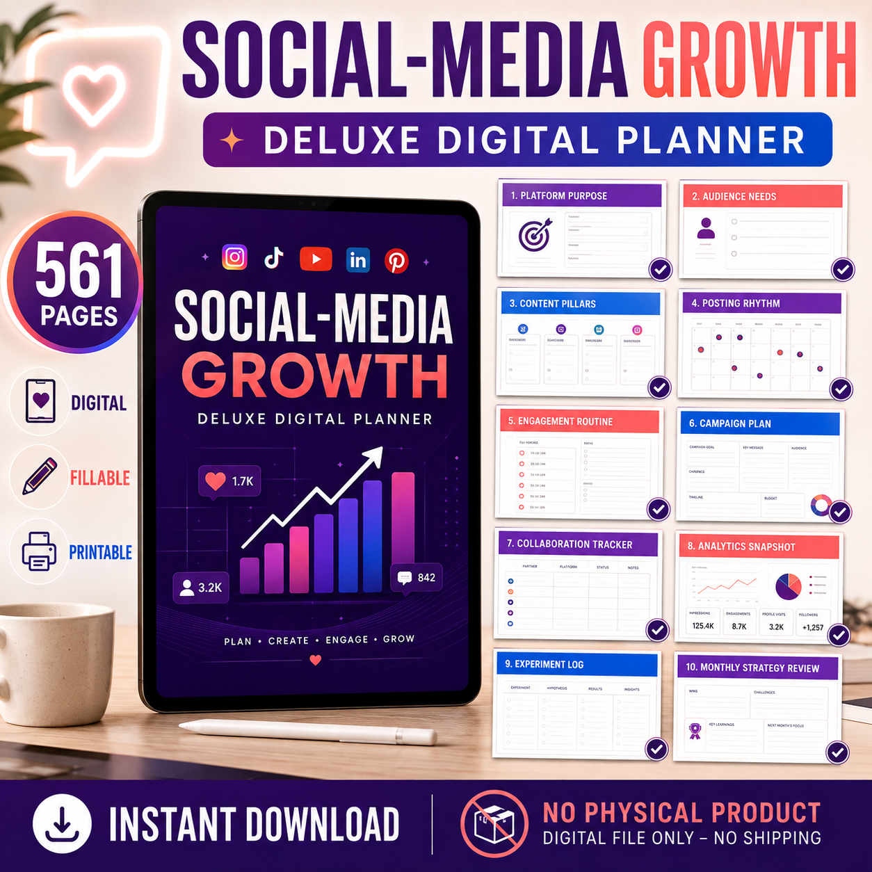 Social-Media Growth Deluxe Digital Planner — listing image 09