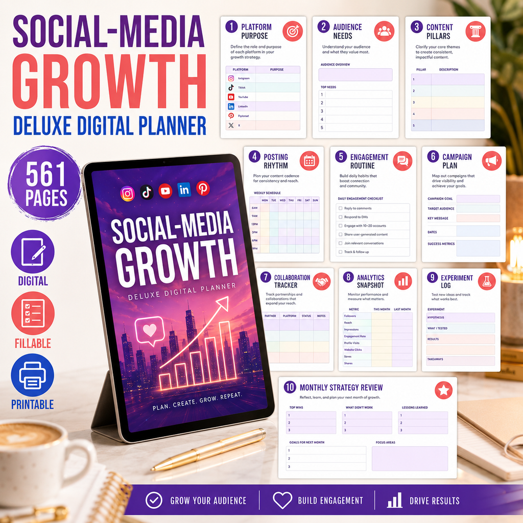 Social-Media Growth Deluxe Digital Planner — listing image 10
