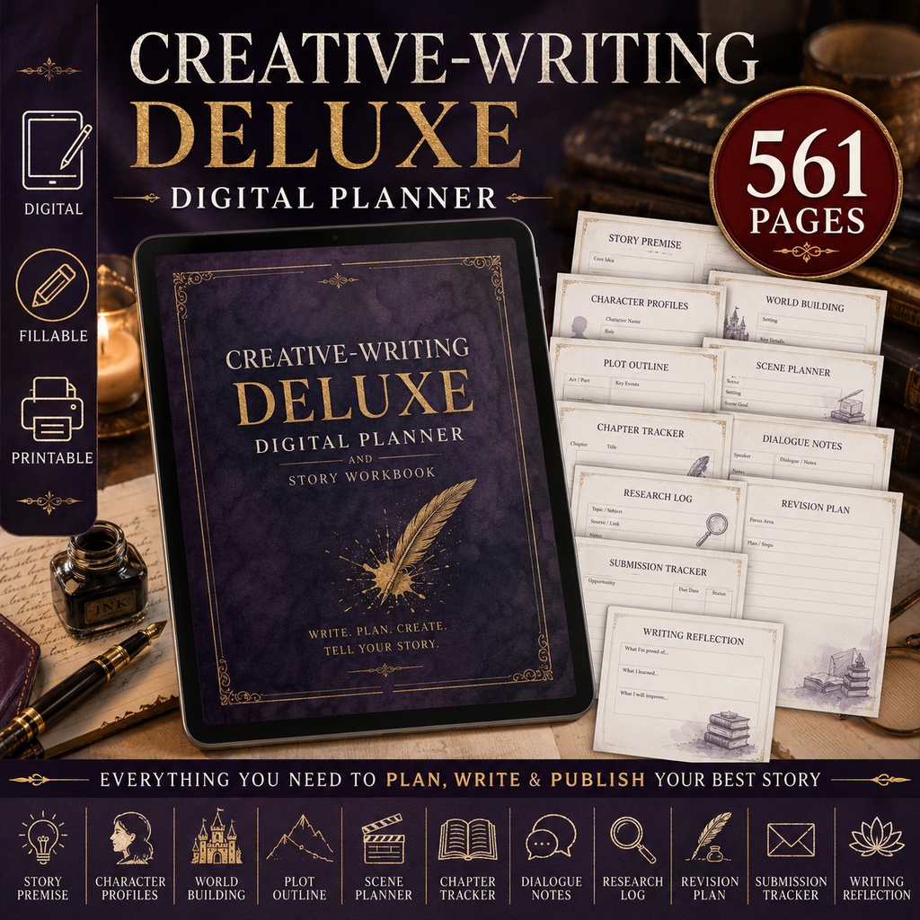 Creative-Writing Deluxe Digital Planner and Story Workbook — listing image 01