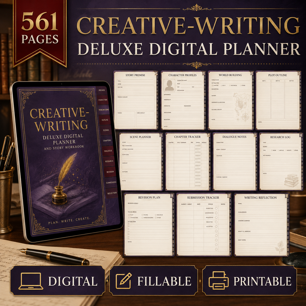 Creative-Writing Deluxe Digital Planner and Story Workbook — listing image 03