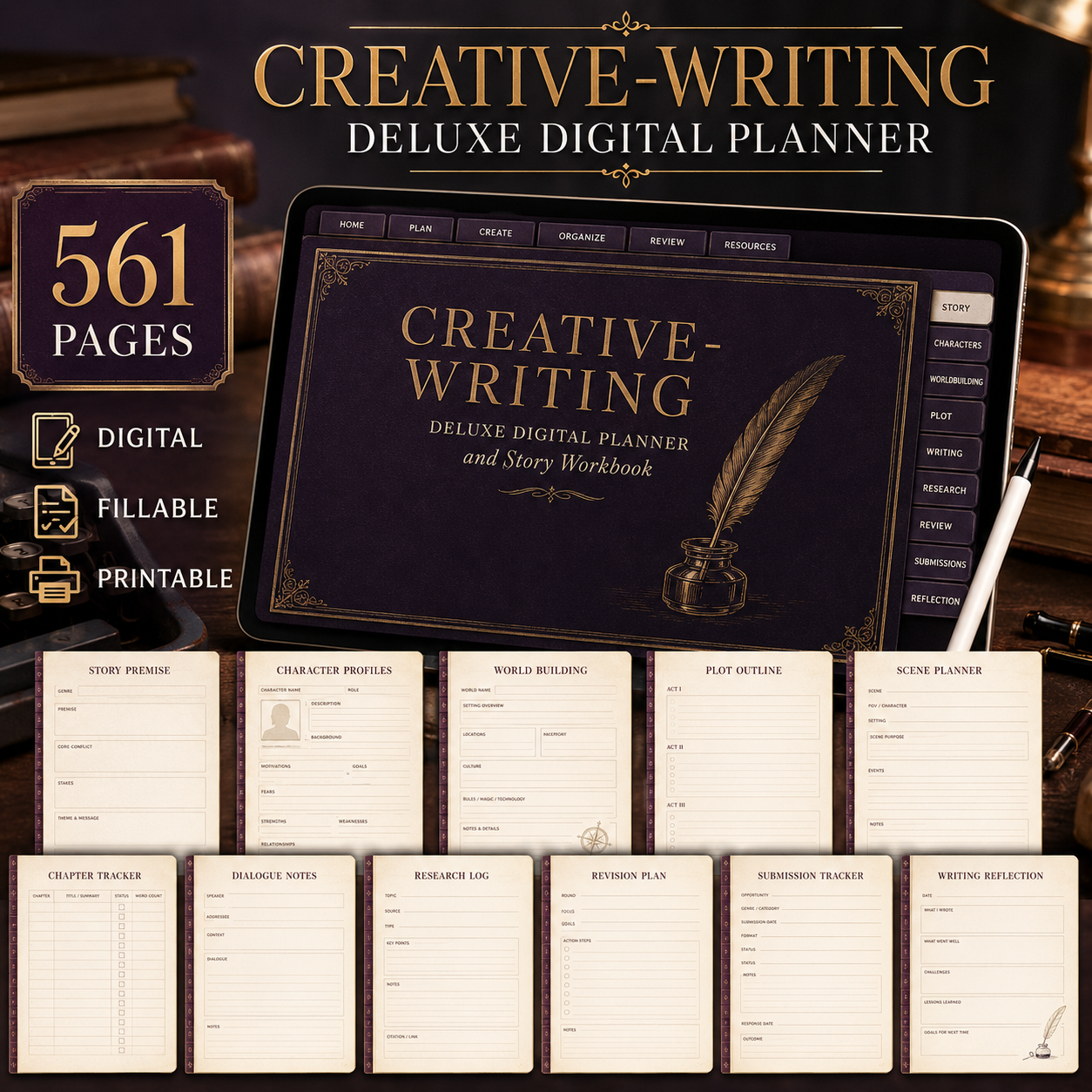 Creative-Writing Deluxe Digital Planner and Story Workbook — listing image 04