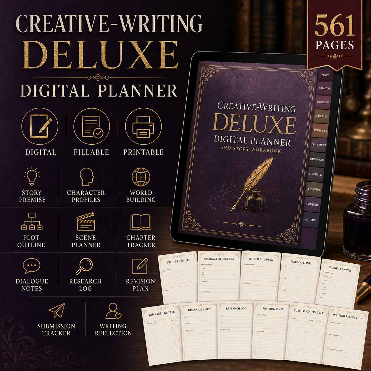 Creative-Writing Deluxe Digital Planner and Story Workbook — listing image 07