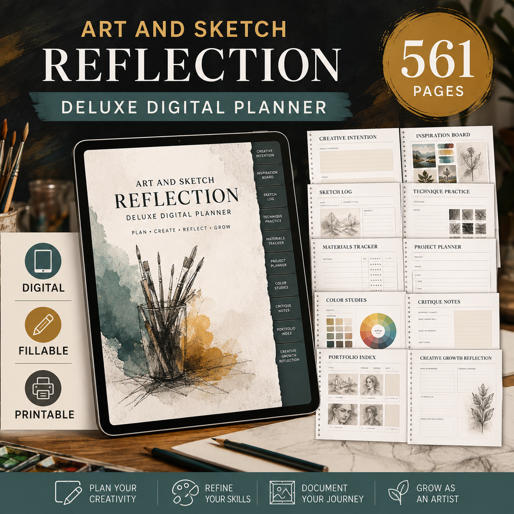 Art and Sketch Reflection Deluxe Digital Planner — listing image 03