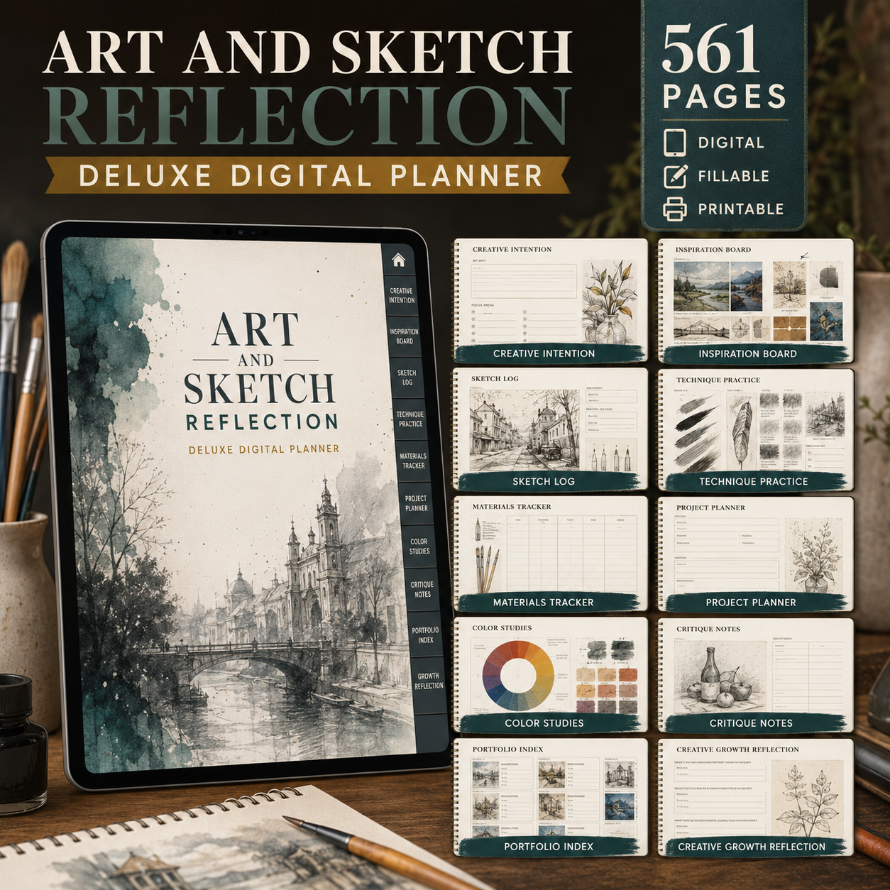 Art and Sketch Reflection Deluxe Digital Planner — listing image 04