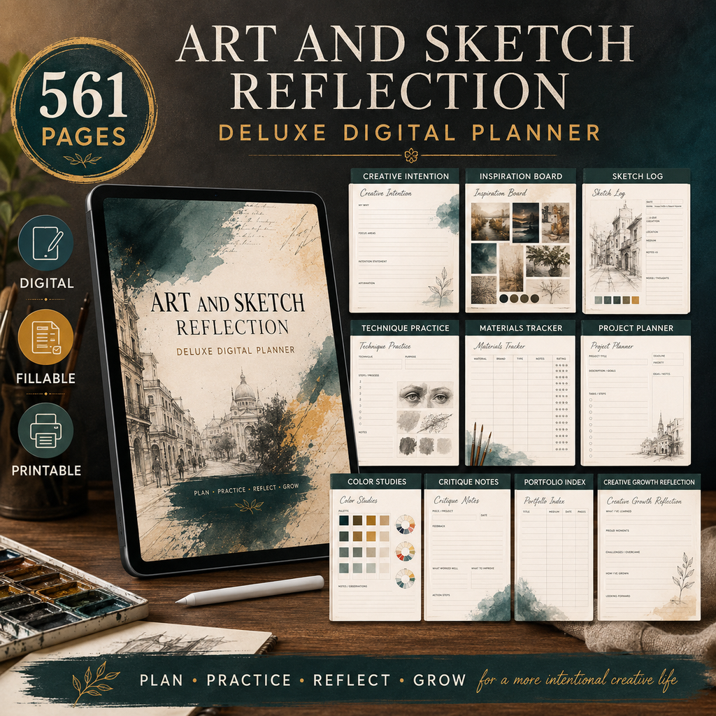 Art and Sketch Reflection Deluxe Digital Planner — listing image 06