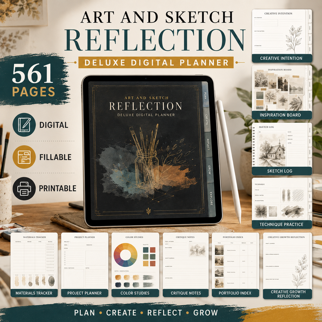 Art and Sketch Reflection Deluxe Digital Planner — listing image 07