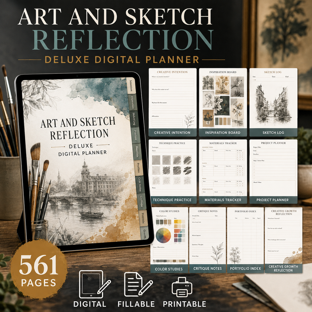 Art and Sketch Reflection Deluxe Digital Planner — listing image 08