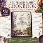 Recipe and Family Cookbook Deluxe Digital Planner — listing image 01