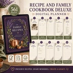 Recipe and Family Cookbook Deluxe Digital Planner — listing image 02