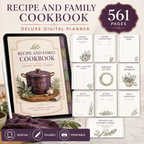 Recipe and Family Cookbook Deluxe Digital Planner — listing image 03