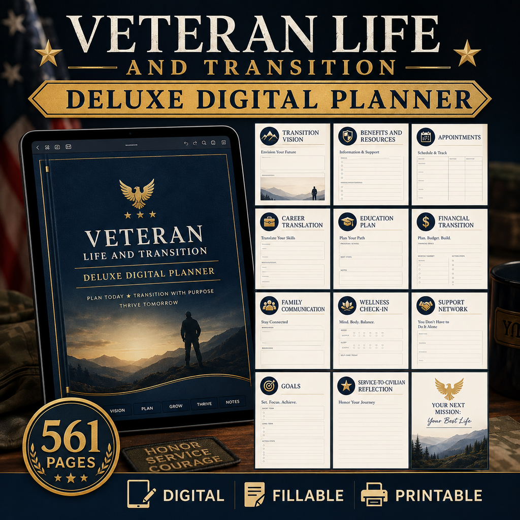 Veteran Life and Transition Deluxe Digital Planner listing image 5 of 10