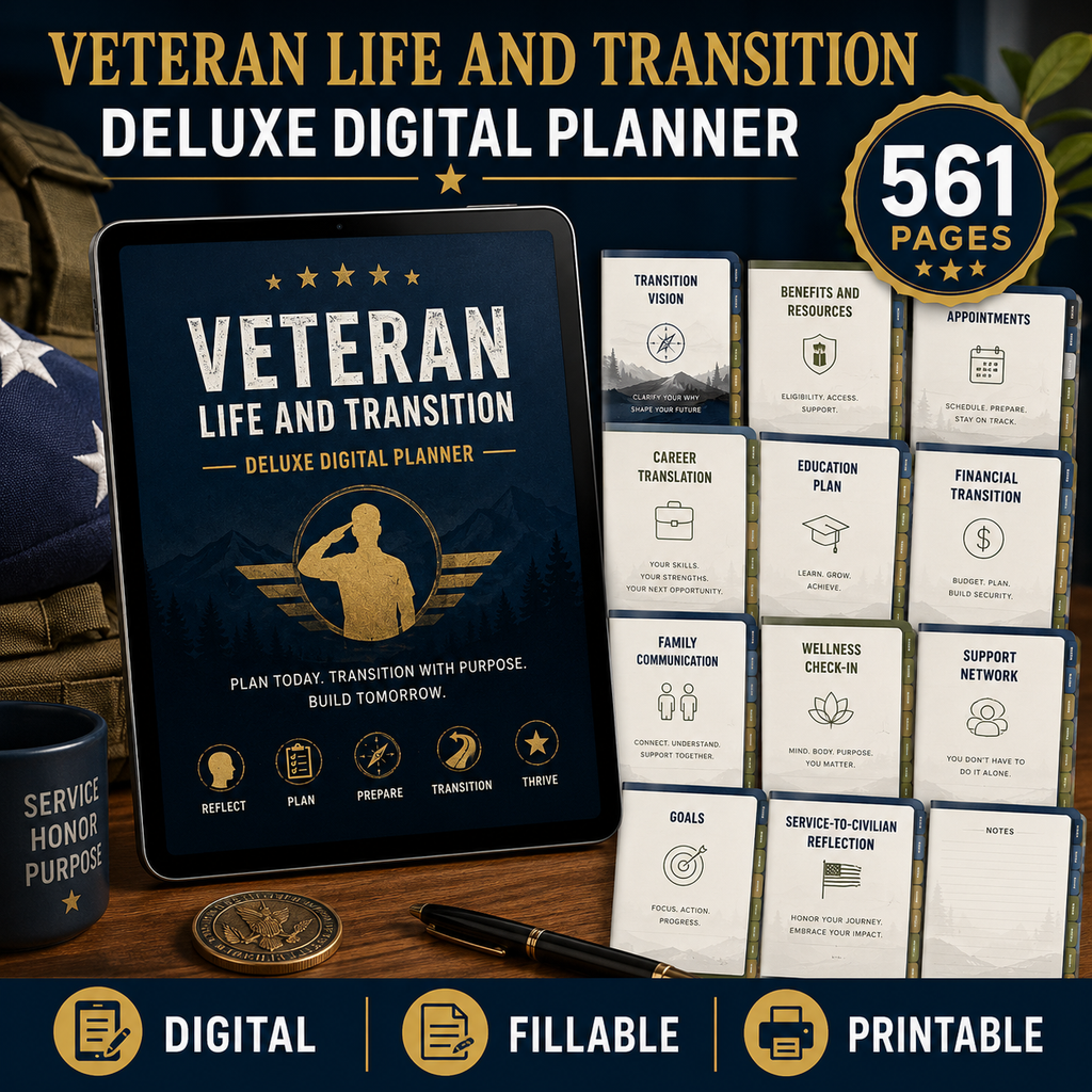 Veteran Life and Transition Deluxe Digital Planner listing image 6 of 10