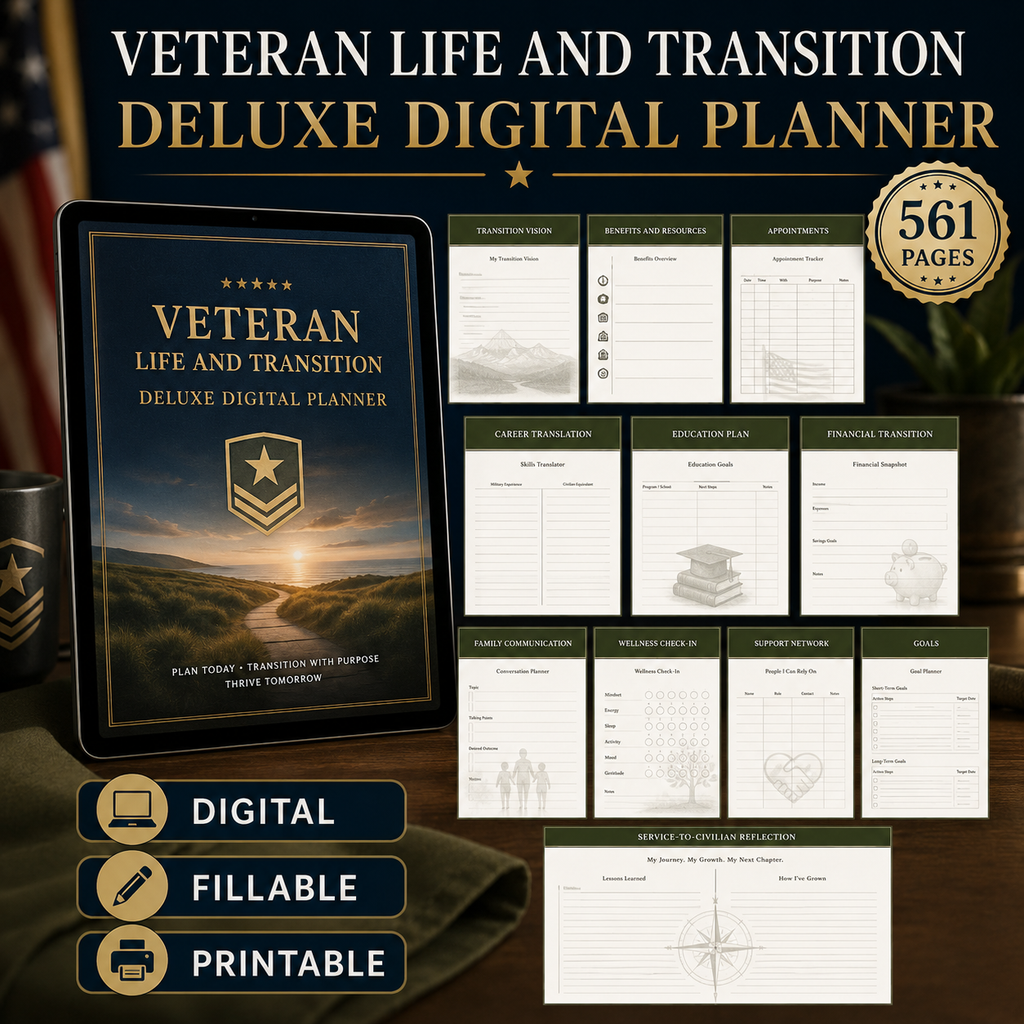 Veteran Life and Transition Deluxe Digital Planner listing image 10 of 10