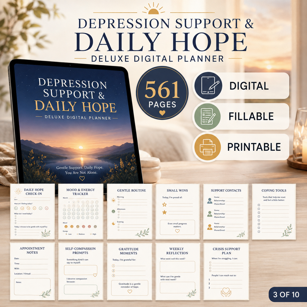 Depression Support and Daily Hope Deluxe Digital Planner listing image 10 of 10