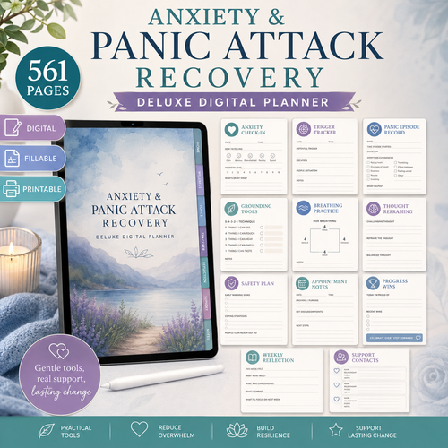 Anxiety and Panic Support Deluxe Digital Planner listing image 2 of 10