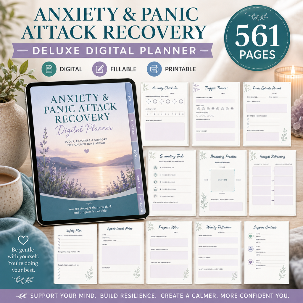 Anxiety and Panic Support Deluxe Digital Planner listing image 4 of 10