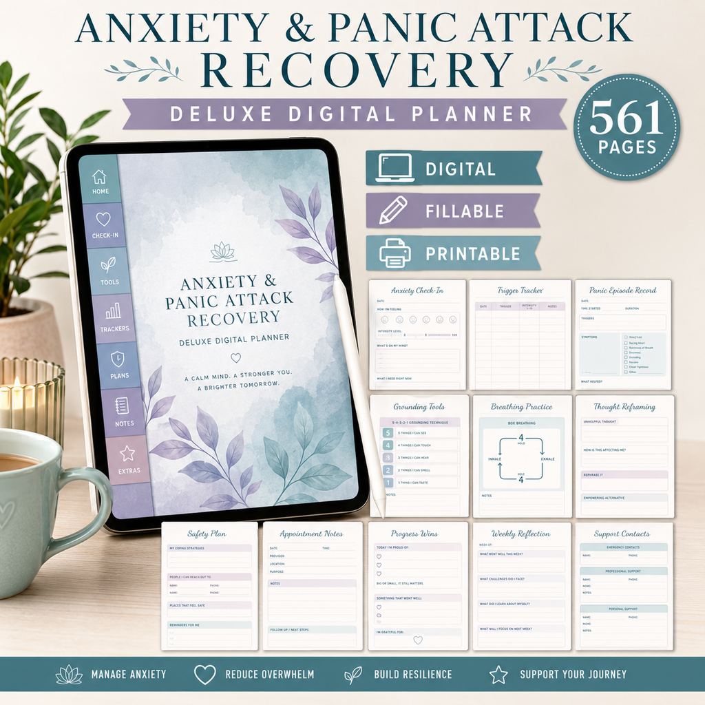 Anxiety and Panic Support Deluxe Digital Planner listing image 5 of 10