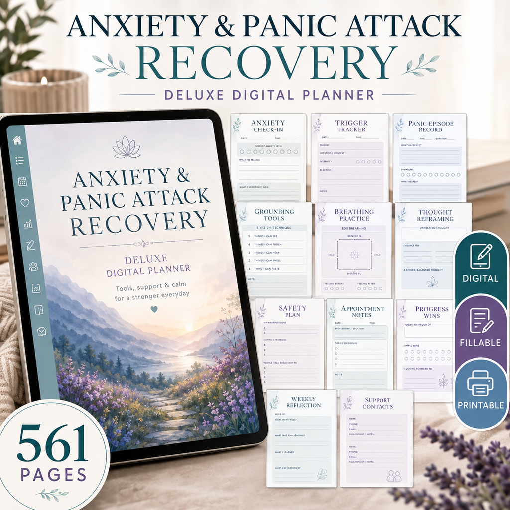 Anxiety and Panic Support Deluxe Digital Planner listing image 6 of 10