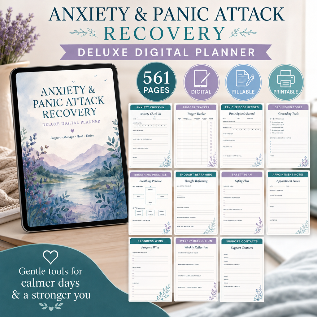 Anxiety and Panic Support Deluxe Digital Planner listing image 7 of 10