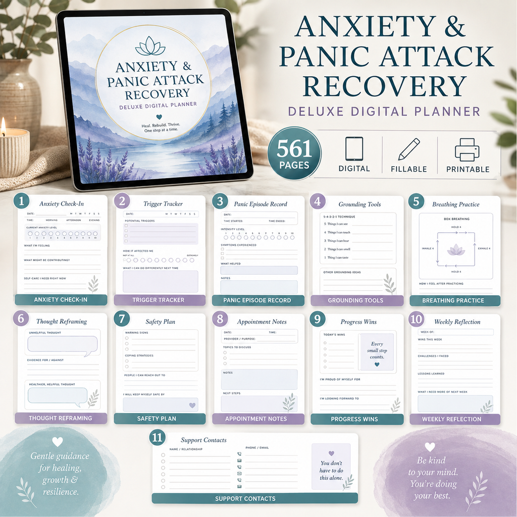 Anxiety and Panic Support Deluxe Digital Planner listing image 8 of 10