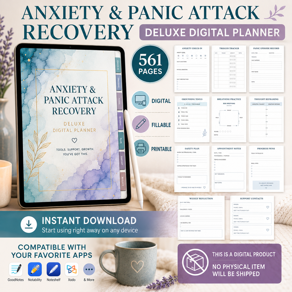 Anxiety and Panic Support Deluxe Digital Planner listing image 9 of 10