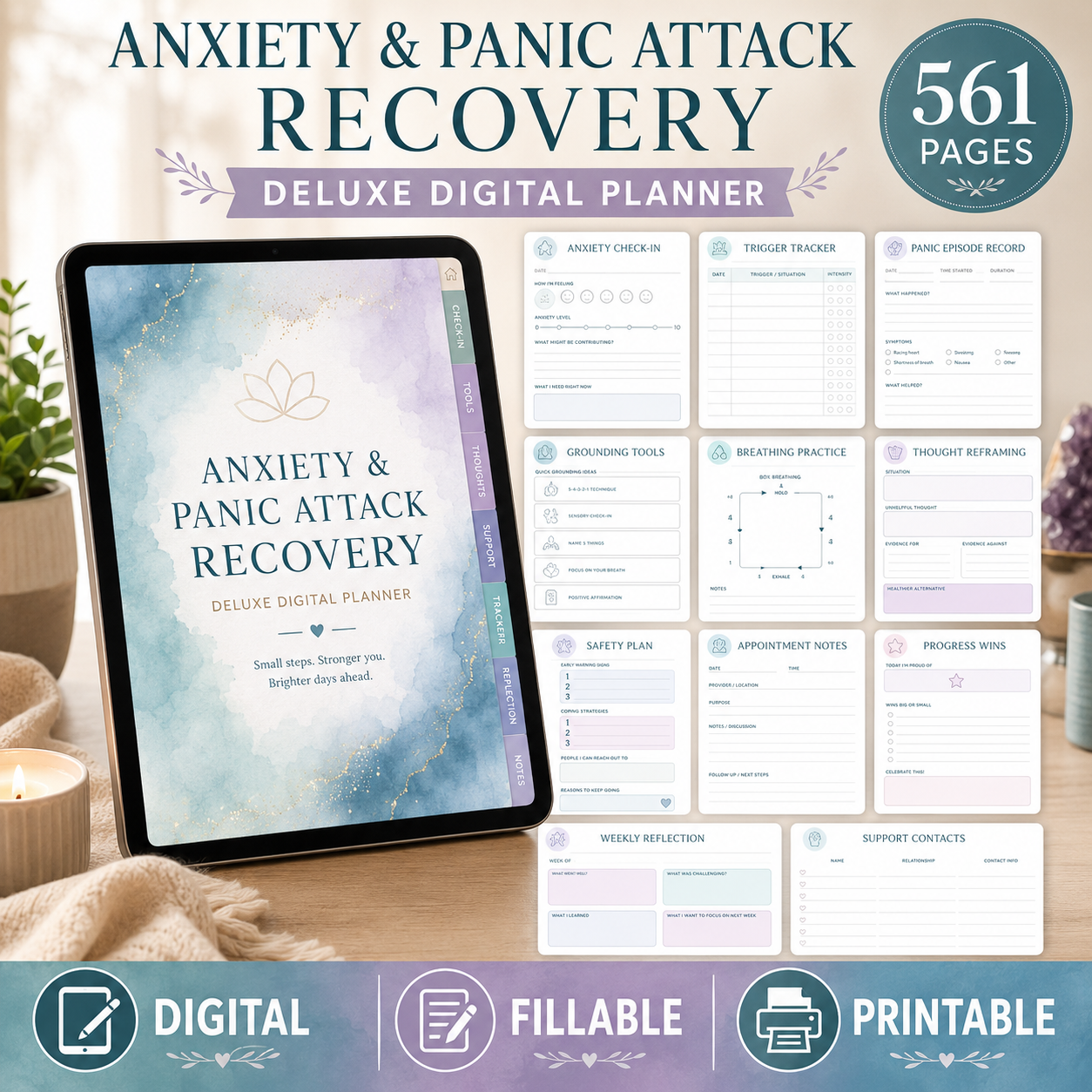 Anxiety and Panic Support Deluxe Digital Planner listing image 10 of 10