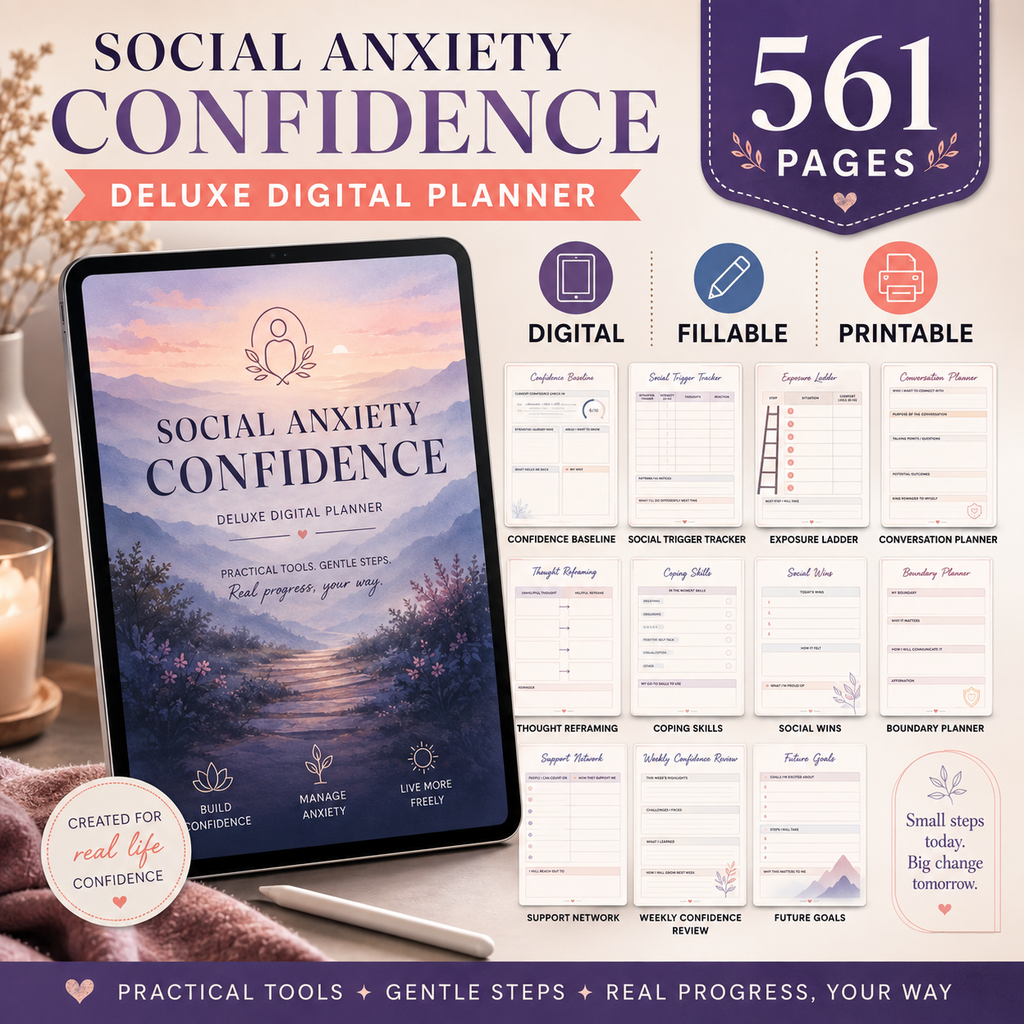 Social Anxiety Confidence Deluxe Digital Planner — listing image 03