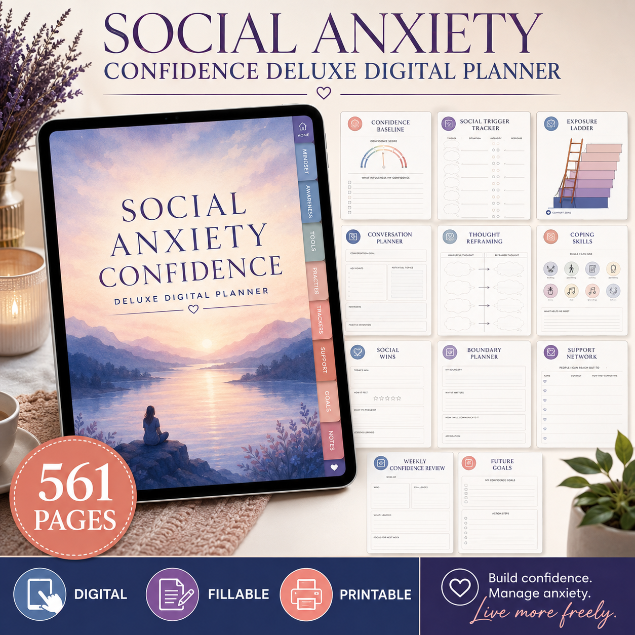 Social Anxiety Confidence Deluxe Digital Planner — listing image 04
