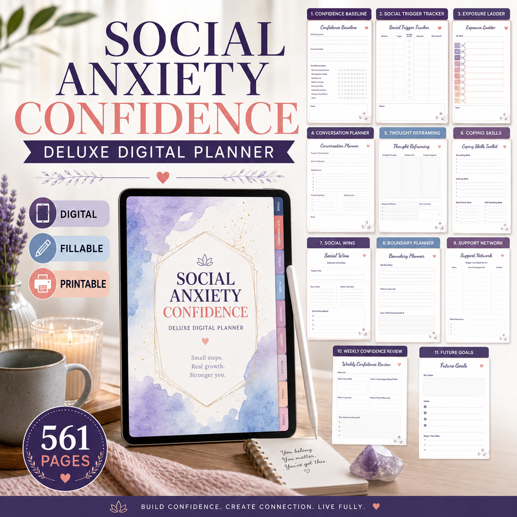 Social Anxiety Confidence Deluxe Digital Planner — listing image 05