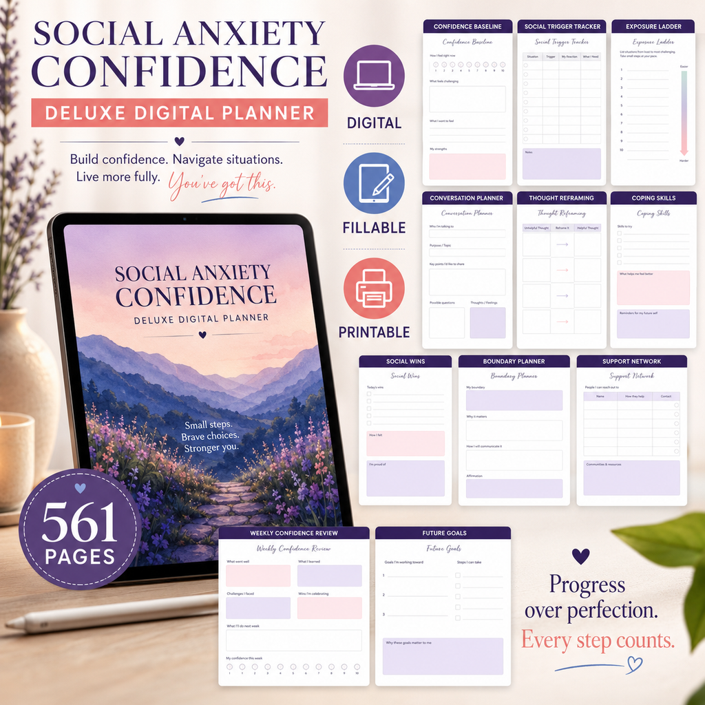 Social Anxiety Confidence Deluxe Digital Planner — listing image 07