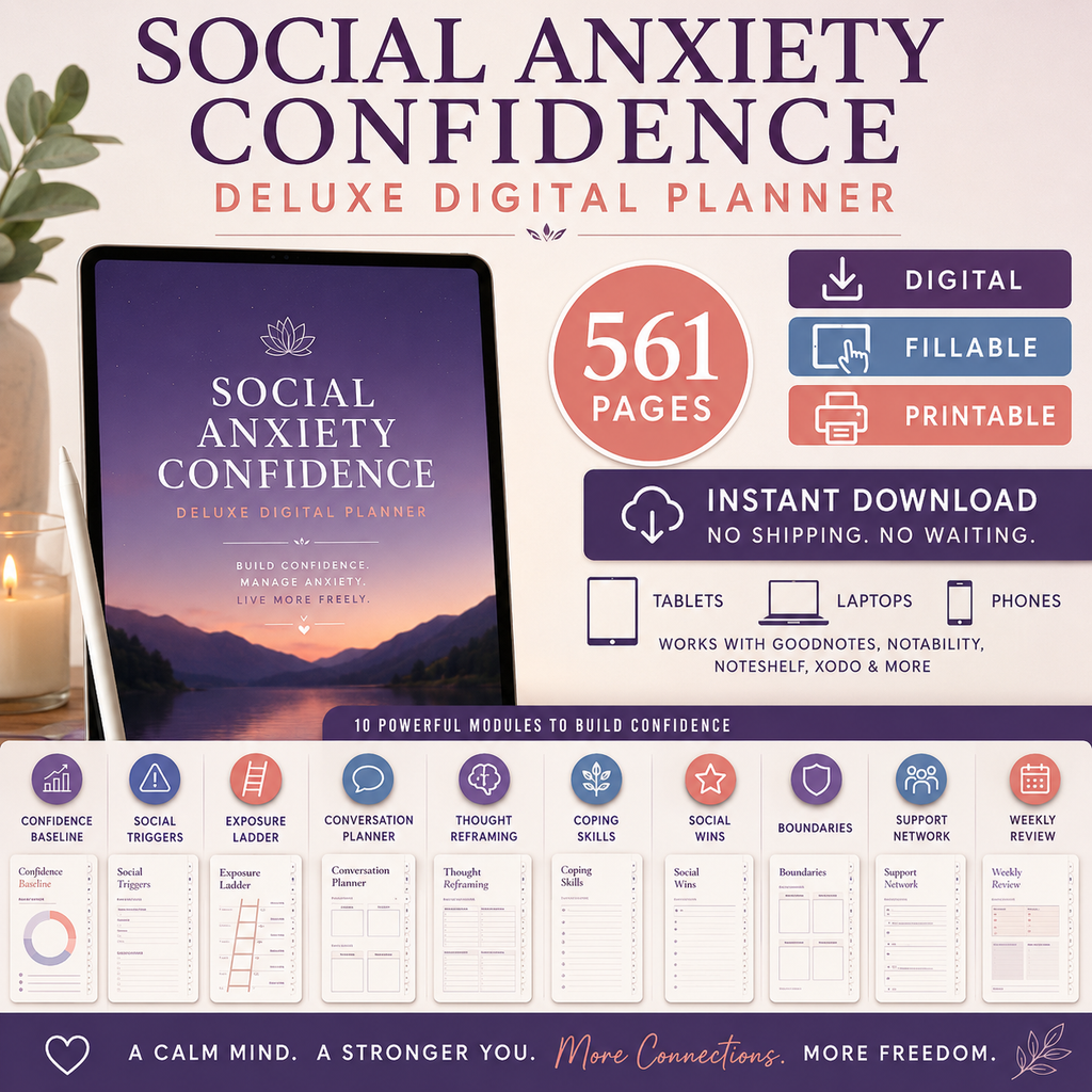 Social Anxiety Confidence Deluxe Digital Planner — listing image 09