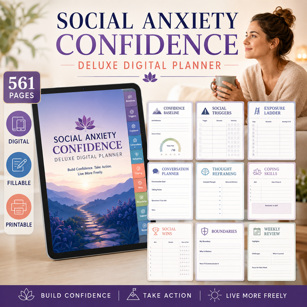 Social Anxiety Confidence Deluxe Digital Planner — listing image 10