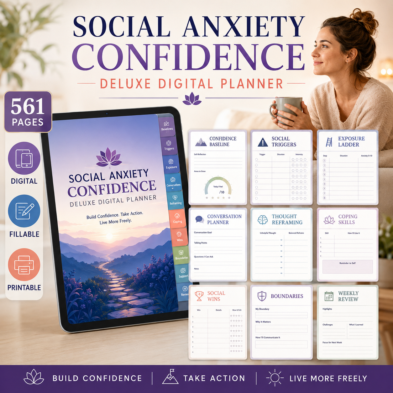 Social Anxiety Confidence Deluxe Digital Planner — listing image 10
