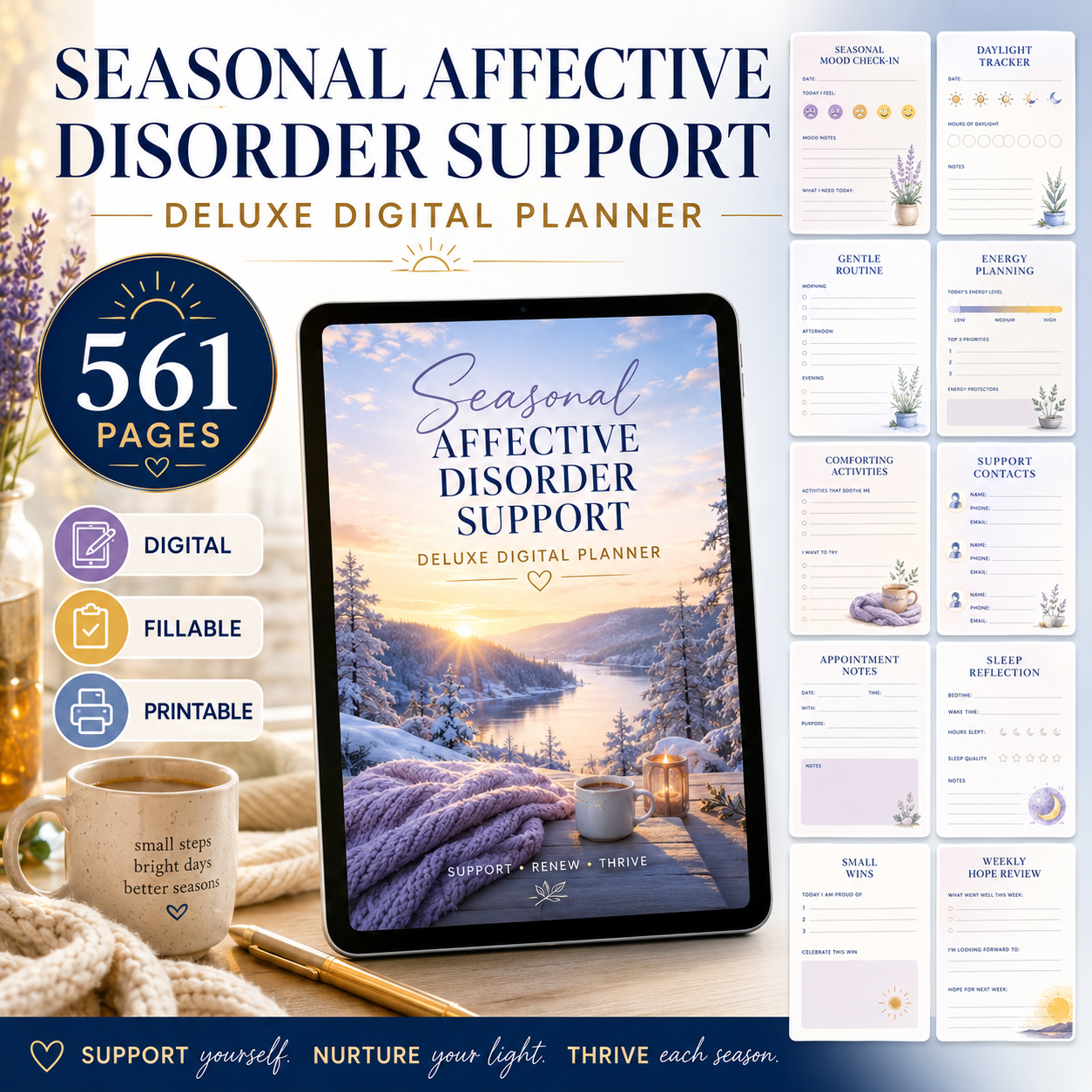 Seasonal Wellness and Daily Light Deluxe Digital Planner listing image 1 of 10