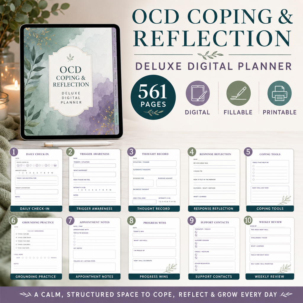 OCD Coping and Reflection Deluxe Digital Planner — listing image 02
