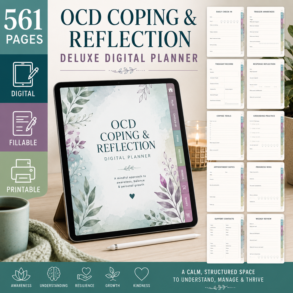 OCD Coping and Reflection Deluxe Digital Planner — listing image 05