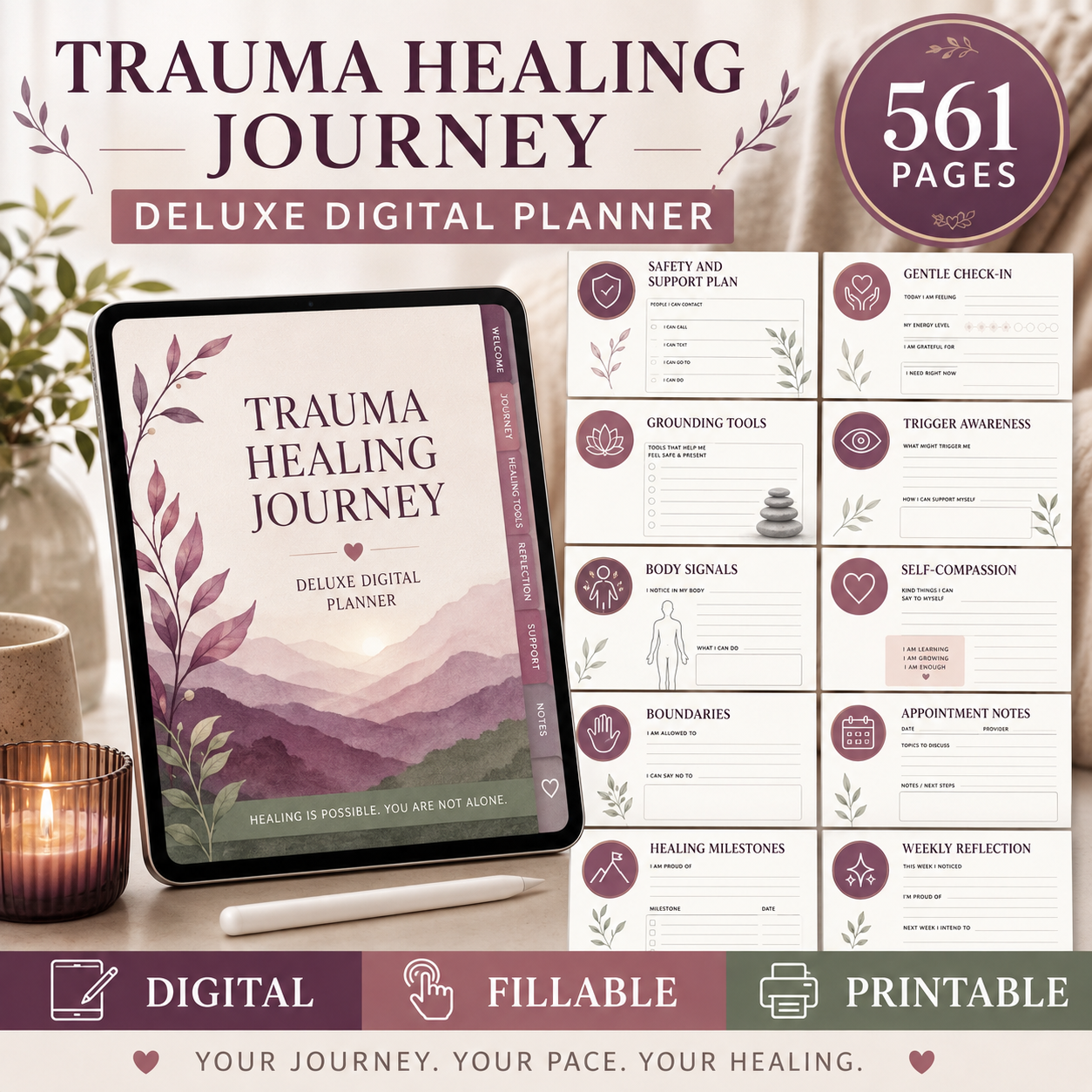 Trauma Healing Journey Deluxe Digital Planner — listing image 03