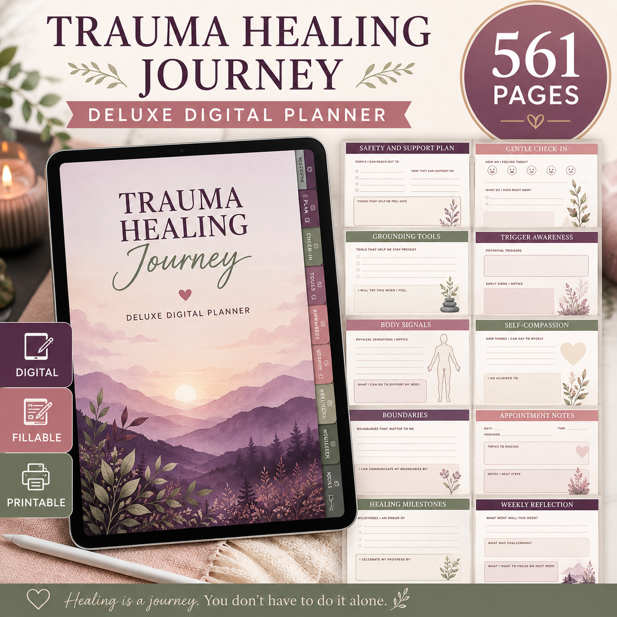 Trauma Healing Journey Deluxe Digital Planner — listing image 04