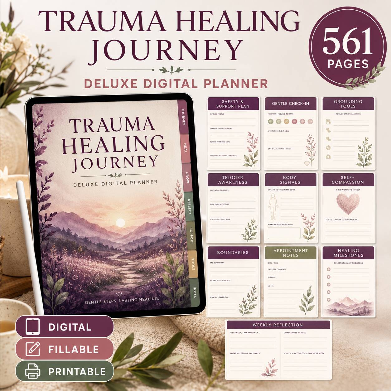Trauma Healing Journey Deluxe Digital Planner — listing image 08