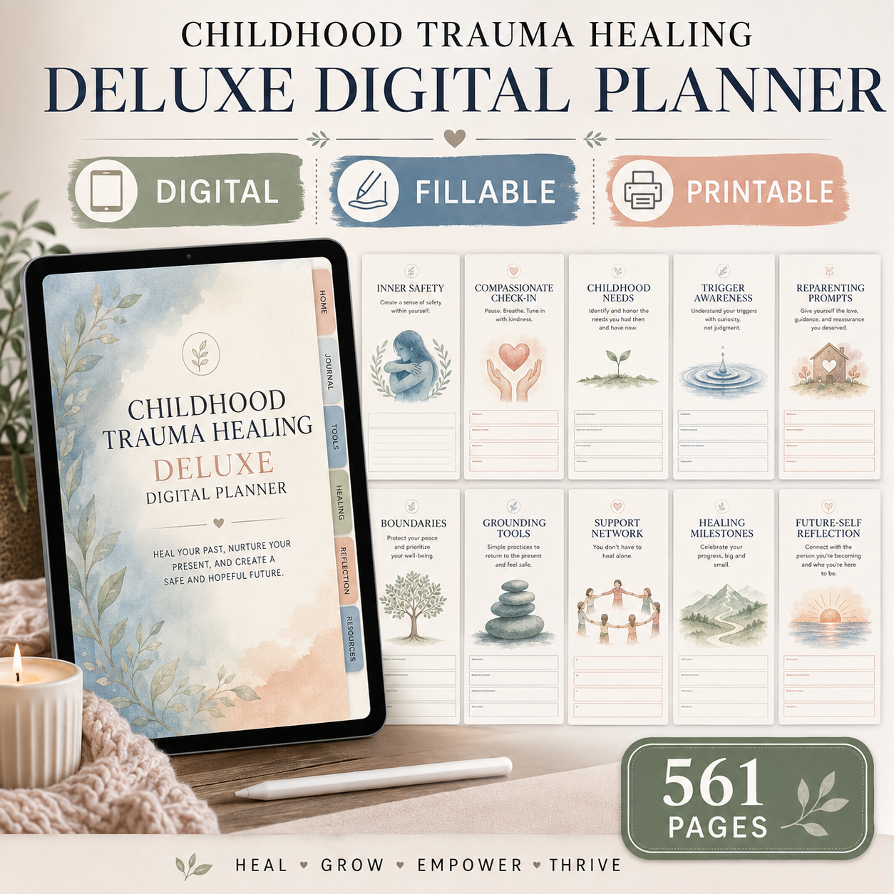 Childhood Trauma Healing Deluxe Digital Planner — listing image 03