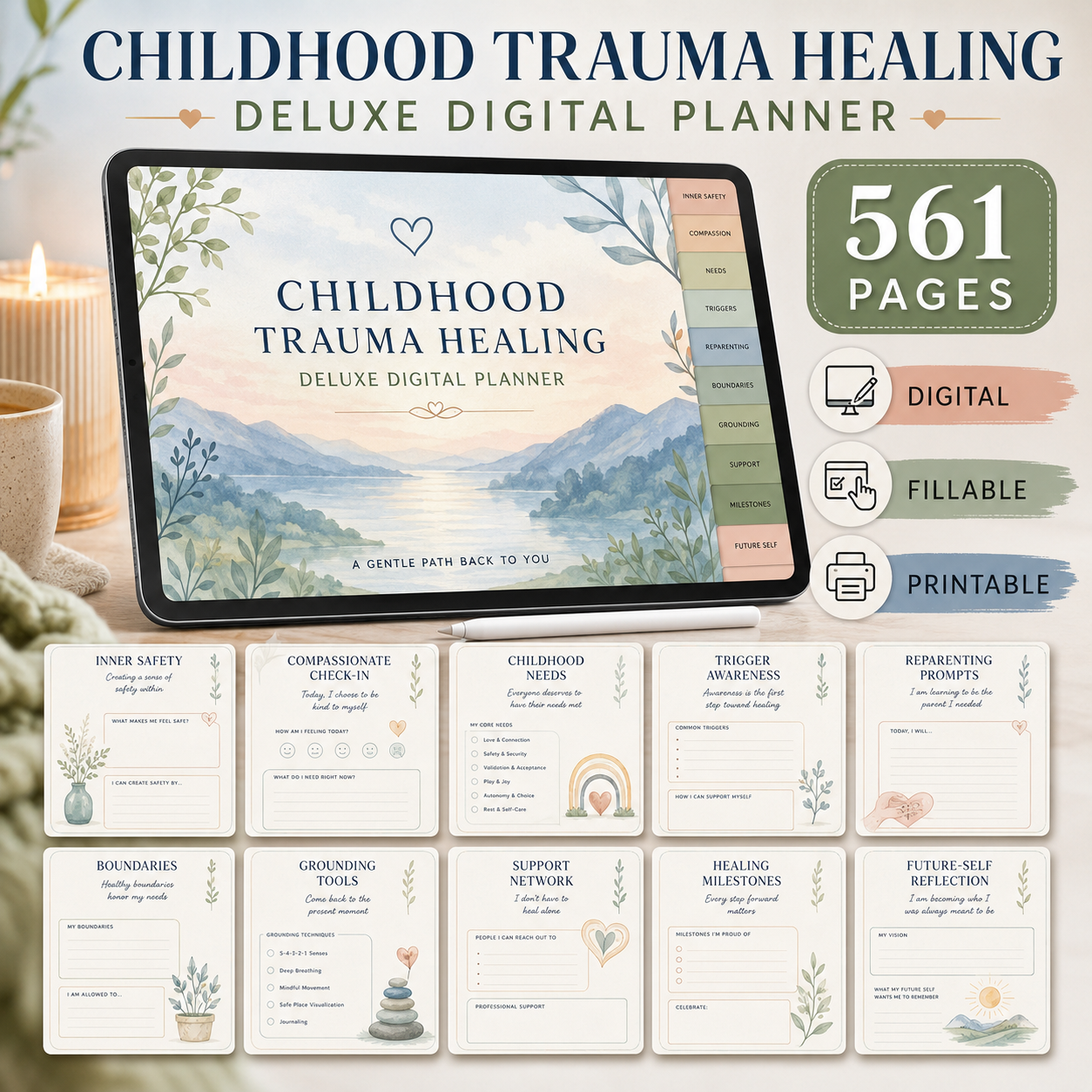 Childhood Trauma Healing Deluxe Digital Planner — listing image 04