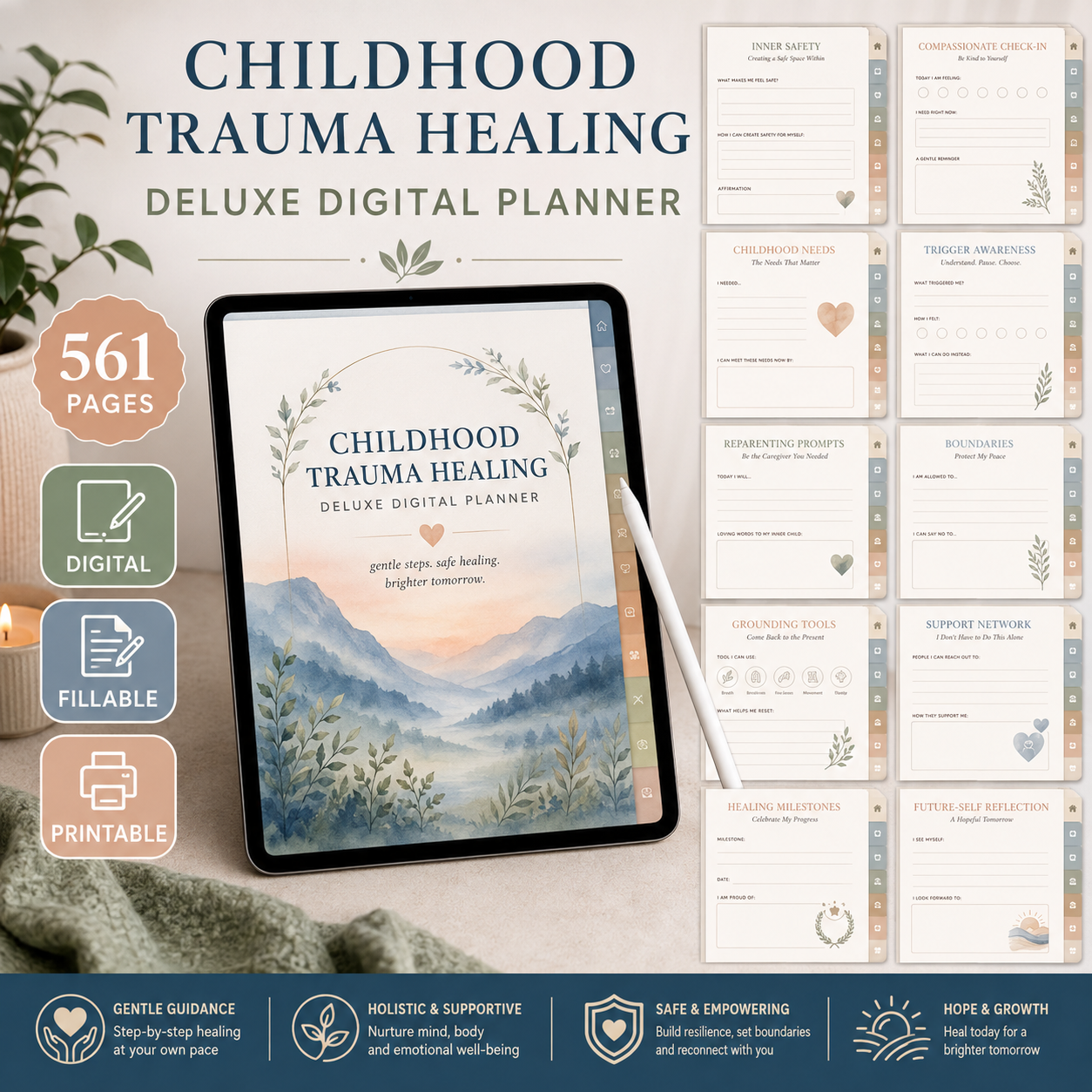Childhood Trauma Healing Deluxe Digital Planner — listing image 05