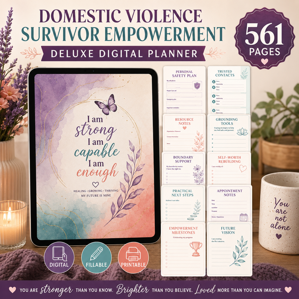 Domestic Violence Survivor Empowerment Deluxe Digital Planner — listing image 01