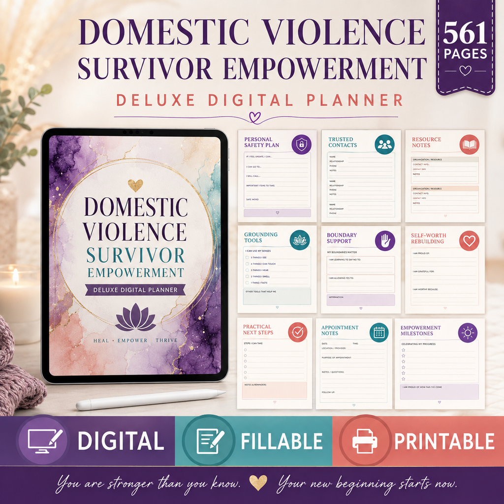 Domestic Violence Survivor Empowerment Deluxe Digital Planner — listing image 03