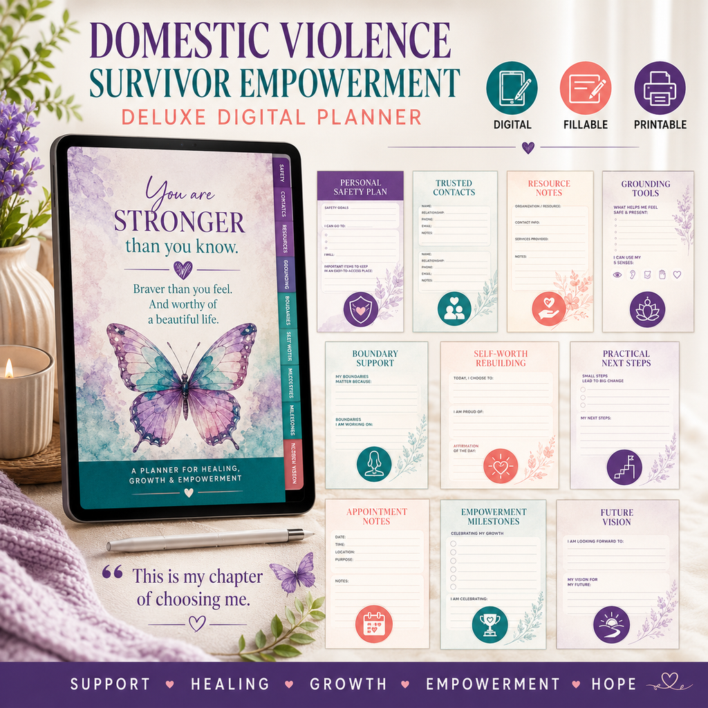Domestic Violence Survivor Empowerment Deluxe Digital Planner — listing image 06