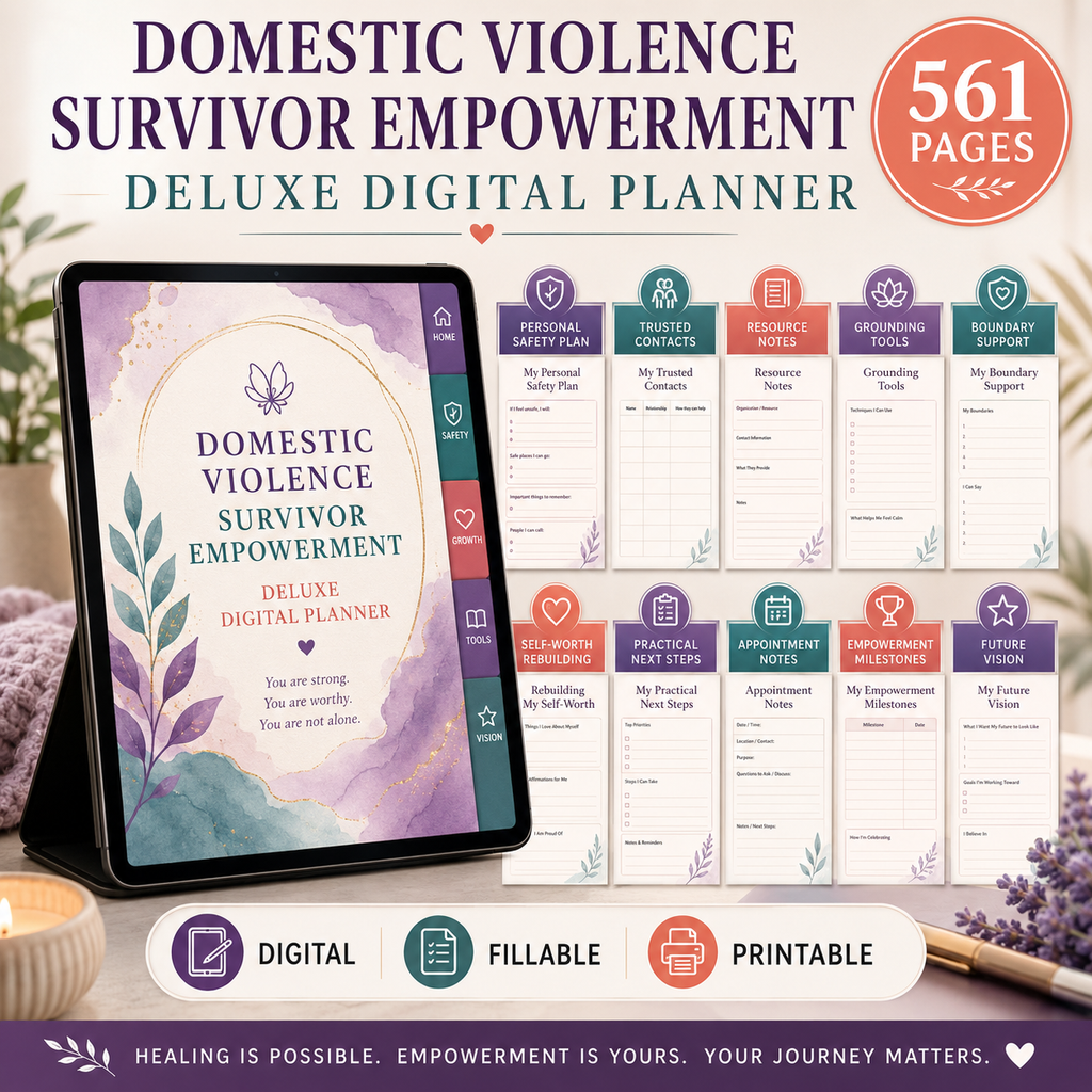 Domestic Violence Survivor Empowerment Deluxe Digital Planner — listing image 08