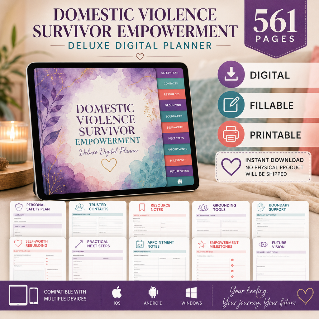 Domestic Violence Survivor Empowerment Deluxe Digital Planner — listing image 09