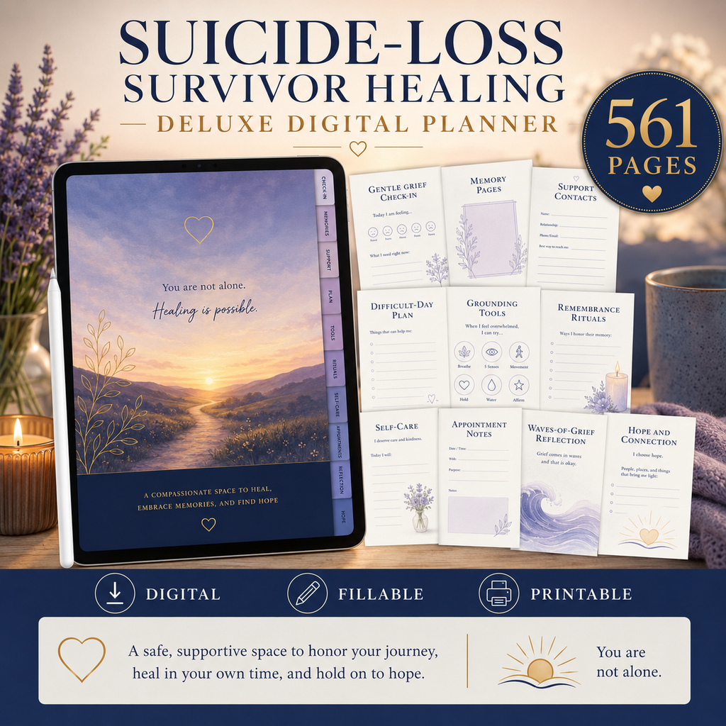 Suicide-Loss Survivor Healing Deluxe Digital Planner — listing image 01